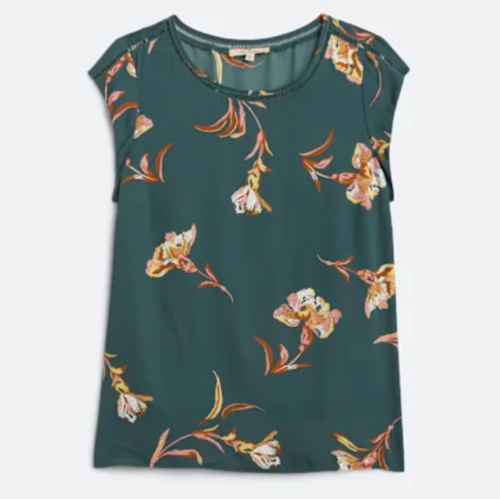 Les Serein Tara Lattice Trim Blouse
